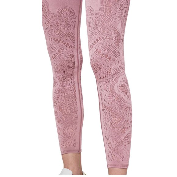 Lululemon Yoga Reveal Tight Zen Expression Vintage Mauve Sz 10 Pocket Stretch - Picture 4 of 11
